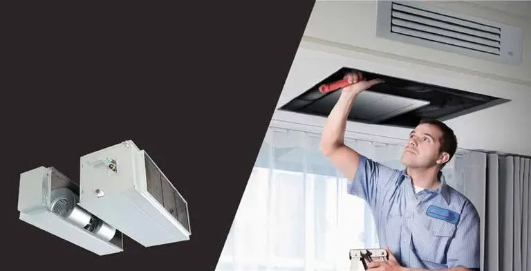 Carrier QSH high static ducted indoor unit and ceiling grille installation