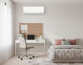 Daikin Lite split system in a bedroom with study nook