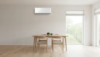White Daikin Zena split system in a dining area
