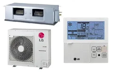 LG ducted air conditioning indoor unit, outdoor unit and controller
