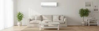 Mitsubishi Heavy Industries Bronte split system in a coastal style family room