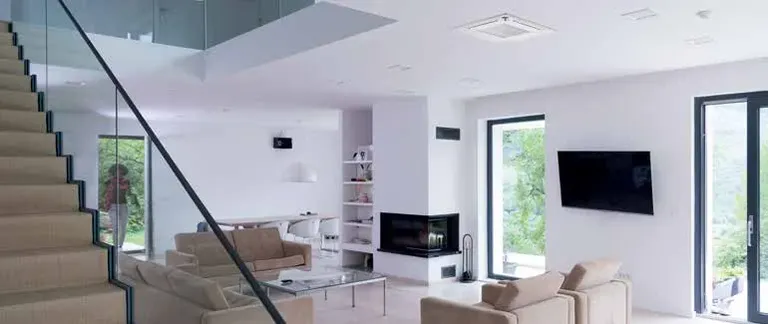 Mitsubishi Electric SLZ-M compact cassette in a living room ceiling