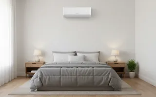 Rinnai PB Series split system in a bedroom