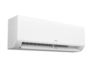 TCL BreezeIN 2.0 split system indoor unit, angled view from the left with the vane open