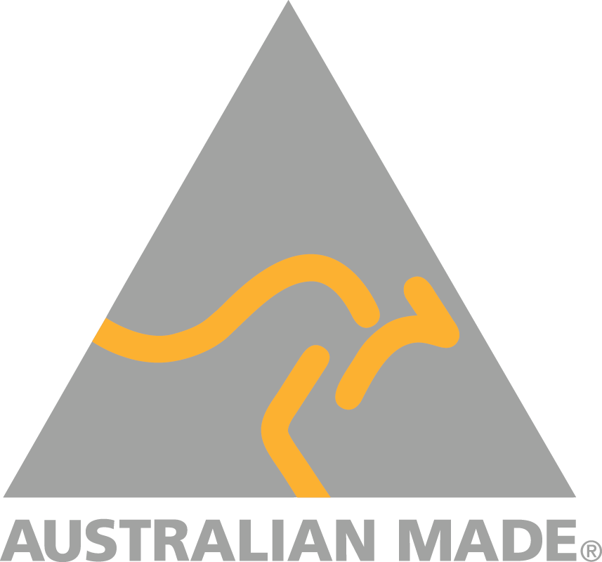 australian made logo with kangaroo outline